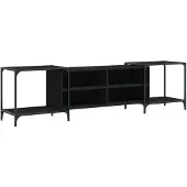 vidaXL Armoire TV noire 203x37x50 cm Bois composite