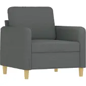 vidaXL Fauteuil avec pouf gris foncé 60 cm Tissu