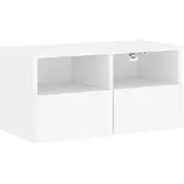 DKD Home Decor Meuble TV mural blanc 60x30x30 cm en bois composite