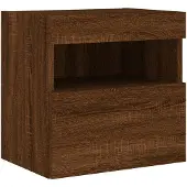 vidaXL Armoire TV murale avec lampes LED brun aspect chêne 40x30x40 cm