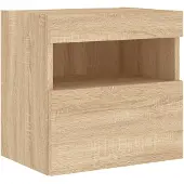 vidaXL Armoire TV murale avec lampes LED Chêne Sonoma 40x30x40 cm