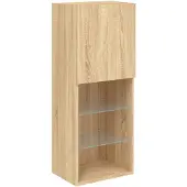 vidaXL Armoire TV avec lampes LED Chêne Sonoma 40,5x30x102 cm