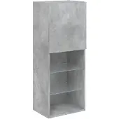 vidaXL Armoire TV avec lampes LED gris béton 40,5x30x102 cm