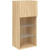 vidaXL Armoire TV avec lampes LED Chêne Sonoma 40,5x30x90 cm