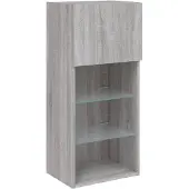 vidaXL Armoire TV avec lampes LED Gris Sonoma 40,5x30x90 cm