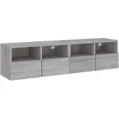vidaXL Armoires murales TV 2 pcs. Gris Sonoma 60x30x30 cm Matériau dérivé du bois