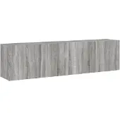 vidaXL Armoires murales TV 2 pcs. Gris Sonoma 80x30x41 cm