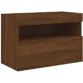 vidaXL Armoire TV murale avec lampes LED brun imitation chêne 60x30x40 cm