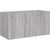 vidaXL Armoire TV murale avec lampes LED Gris Sonoma 80x35x41 cm