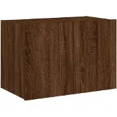 vidaXL Armoire TV murale avec lampes LED brun imitation chêne 60x35x41 cm