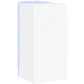 vidaXL Armoire TV murale avec lampes LED blanc 40,5x35x80 cm