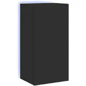 vidaXL Armoire TV murale avec lampes LED Noir 40,5x35x80 cm