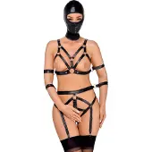 Bad Kitty - harnais corps et masque - noir - M