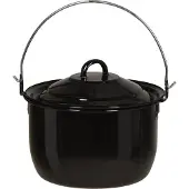 Progarden Ambiance Poêle en émail avec couvercle pour BBQ Ø 20 cm 3,3 litres Noir