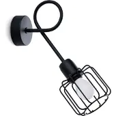 Sollux Applique BELUCI 1S noir 1xE14 10W acier 30x28x15cm