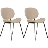 Beliani Lot de 2 chaises de salle à manger Luana Boucle Beige Grey Lumarko