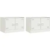 vidaXL Armoires TV 2 pcs. Blanc 67x39x44 cm Acier