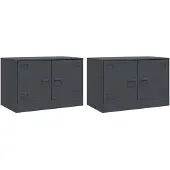 vidaXL Armoires TV 2 pcs. Anthracite 67x39x44 cm Acier