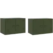 vidaXL Armoires TV 2 pcs. Vert olive 67x39x44 cm Acier