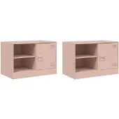 vidaXL Armoires TV 2 pcs. Rose 67x39x44 cm Acier