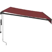 vidaXL Store automatique avec LED rouge vin 350 x 250 cm