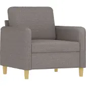 vidaXL Fauteuil avec pouf Taupe 60 cm Tissu