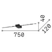 Ideal Lux Applique contemporaine Theo Aluminium Noir Led 13,5W 3000K Ip20
