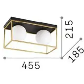 Ideal Lux Plafonnier contemporain Lingotto Metal Black 2 Lights E14 28W Ip20