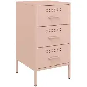 vidaXL Table de chevet rose 36x39x68 cm acier