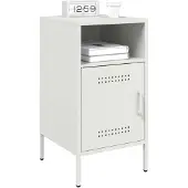 vidaXL Tables de chevet 2 pcs blanc 36x39x68 cm acier