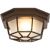 QAZQA Plafonnier rustique brun rouille 21,3 cm IP44 - Bri