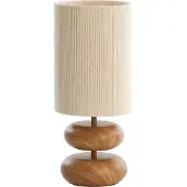 Light & Living Lampe de table Danialo bois avec crème 50cm