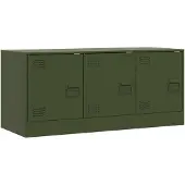 vidaXL Armoire TV vert olive 99x39x44 cm Acier