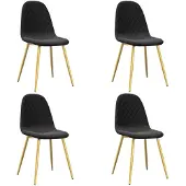 vidaXL Chaise de salle à manger 4 pcs. noir velours