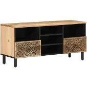 vidaXL Armoire TV 100x33x46 cm en bois massif de manguier
