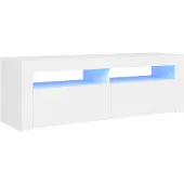 vidaXL Armoire TV avec lampes LED blanc 120x35x40 cm