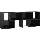vidaXL Armoire TV noir brillant 104x30x52cm Bois composite
