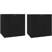 vidaXL Armoires murales TV 2 pcs. noir 40x34,5x40 cm