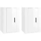 vidaXL Armoires murales TV 2 pcs. Blanc brillant 40x34,5x60 cm