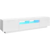 vidaXL Armoire TV avec lampes LED blanc 180x35x40 cm