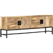 vidaXL Armoire TV 140x30x50 cm en bois massif de manguier