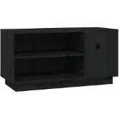 vidaXL Armoire TV noire 80x35x40,5 cm pin massif