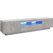 vidaXL Armoire TV avec lampes LED gris béton 180x35x40 cm