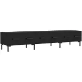 vidaXL Armoire TV noire 150x36x30 cm Bois composite