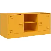 vidaXL Armoire TV jaune moutarde 99x39x44 cm Acier