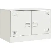 vidaXL Armoire TV blanc 67x39x44 cm acier
