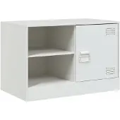 vidaXL Armoire TV blanc 67x39x44 cm acier