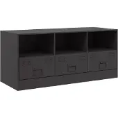 vidaXL Armoire TV noire 99x39x44 cm Acier