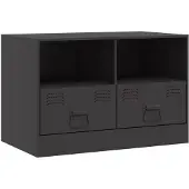 vidaXL Armoire TV noire 67x39x44 cm Acier