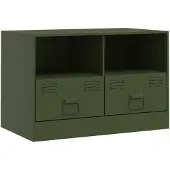 vidaXL Armoire TV vert olive 67x39x44 cm Acier